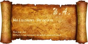 Weiszman Aranka névjegykártya
